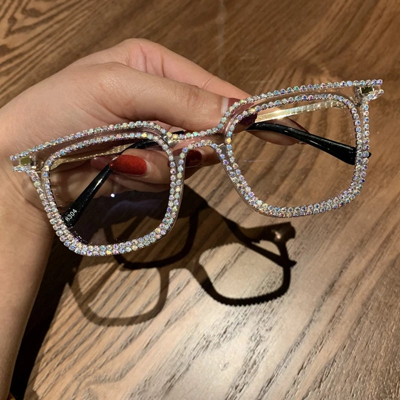 Clear Square Bling Glasses