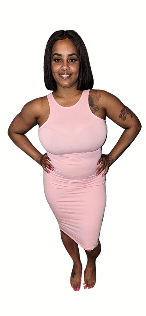 Baby Pink Midi Dress